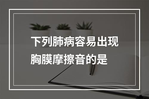 下列肺病容易出现胸膜摩擦音的是