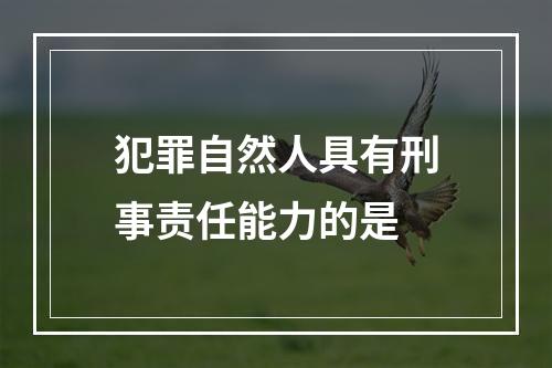 犯罪自然人具有刑事责任能力的是