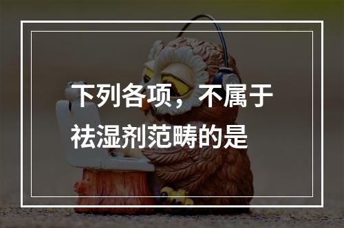 下列各项，不属于祛湿剂范畴的是