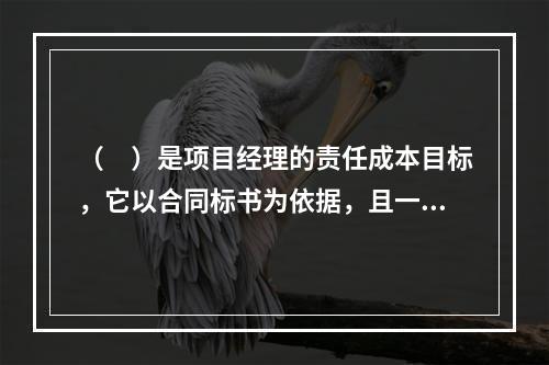 （　）是项目经理的责任成本目标，它以合同标书为依据，且一般情