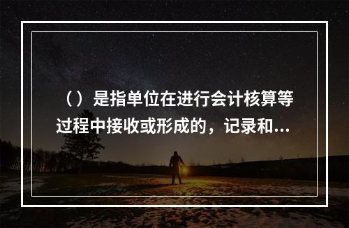 （ ）是指单位在进行会计核算等过程中接收或形成的，记录和反映