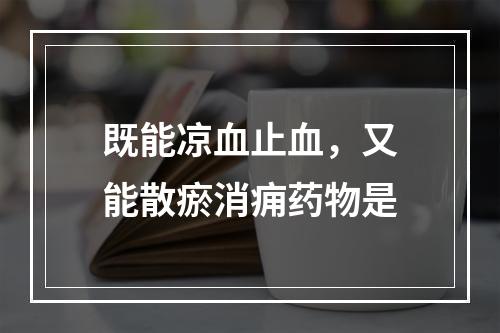 既能凉血止血，又能散瘀消痈药物是