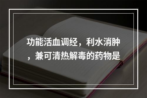 功能活血调经，利水消肿，兼可清热解毒的药物是