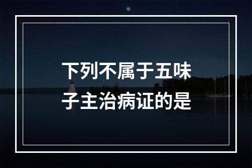 下列不属于五味子主治病证的是