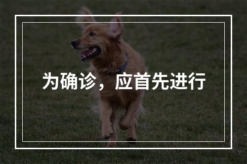 为确诊，应首先进行