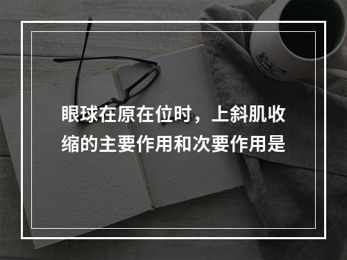 眼球在原在位时，上斜肌收缩的主要作用和次要作用是