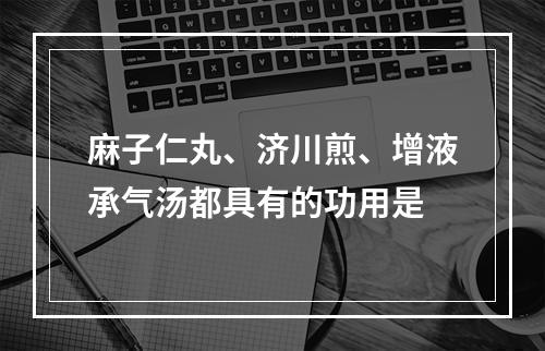 麻子仁丸、济川煎、增液承气汤都具有的功用是