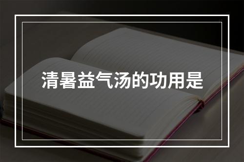 清暑益气汤的功用是