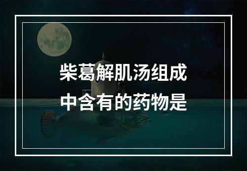 柴葛解肌汤组成中含有的药物是