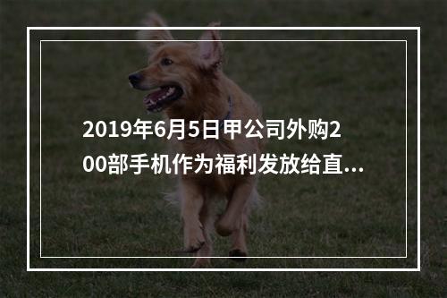 2019年6月5日甲公司外购200部手机作为福利发放给直接从