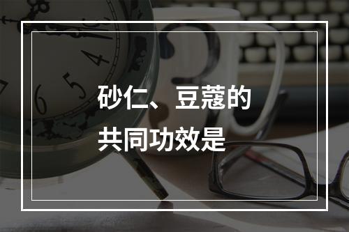 砂仁、豆蔻的共同功效是