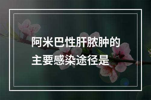 阿米巴性肝脓肿的主要感染途径是