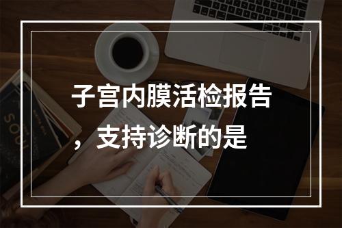 子宫内膜活检报告，支持诊断的是