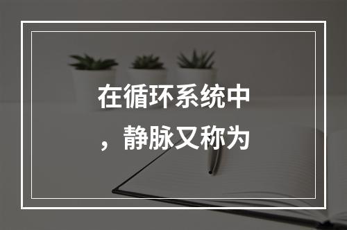 在循环系统中，静脉又称为