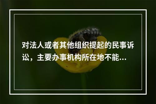 对法人或者其他组织提起的民事诉讼，主要办事机构所在地不能确定