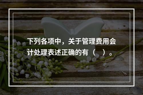 下列各项中，关于管理费用会计处理表述正确的有（　）。