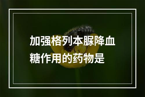 加强格列本脲降血糖作用的药物是