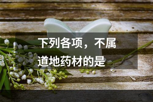 下列各项，不属道地药材的是