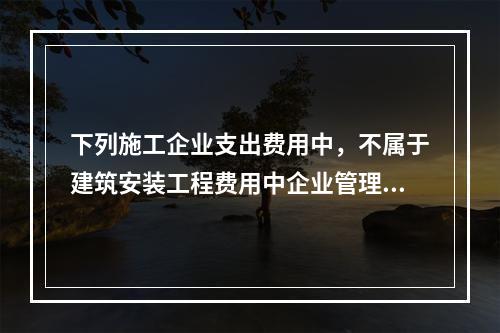 下列施工企业支出费用中，不属于建筑安装工程费用中企业管理费用