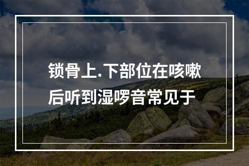 锁骨上.下部位在咳嗽后听到湿啰音常见于