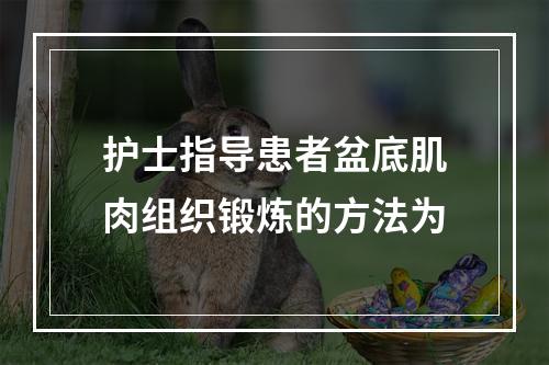 护士指导患者盆底肌肉组织锻炼的方法为