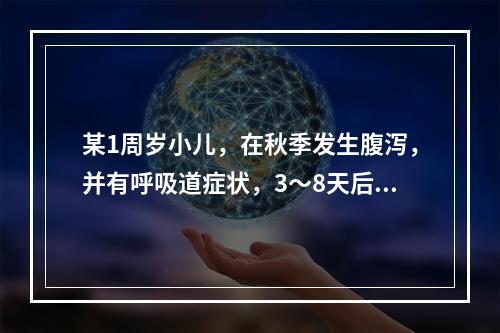 某1周岁小儿，在秋季发生腹泻，并有呼吸道症状，3～8天后痊愈