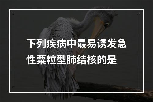 下列疾病中最易诱发急性粟粒型肺结核的是