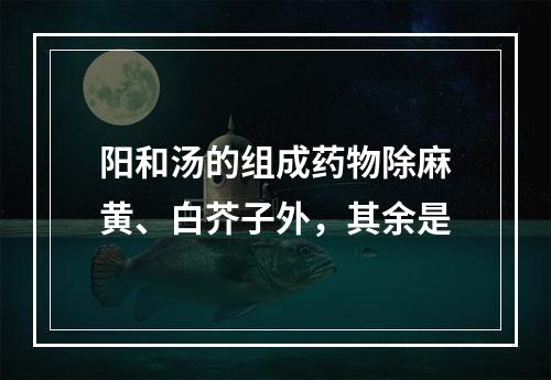 阳和汤的组成药物除麻黄、白芥子外，其余是