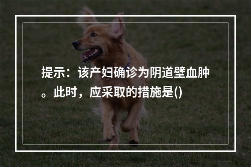 提示：该产妇确诊为阴道壁血肿。此时，应采取的措施是()