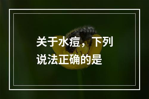 关于水痘，下列说法正确的是