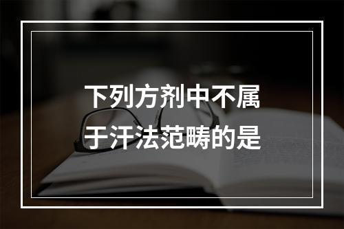 下列方剂中不属于汗法范畴的是