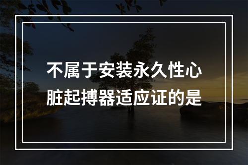 不属于安装永久性心脏起搏器适应证的是