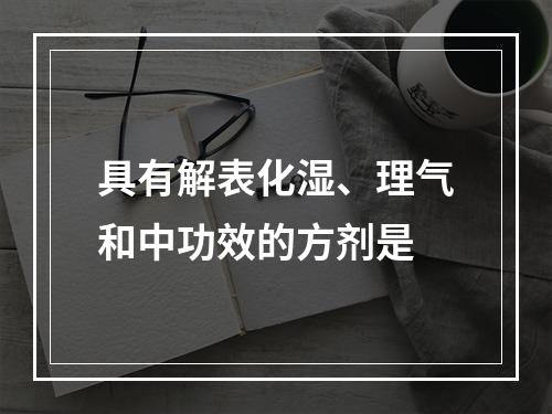 具有解表化湿、理气和中功效的方剂是