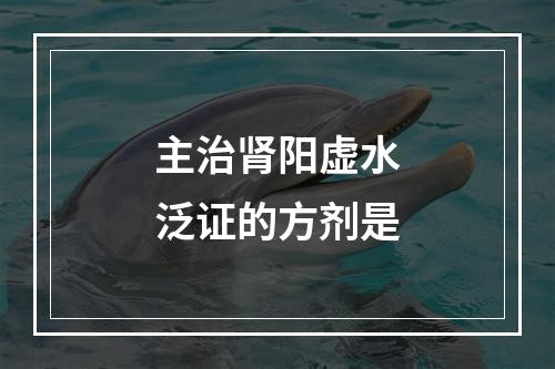 主治肾阳虚水泛证的方剂是