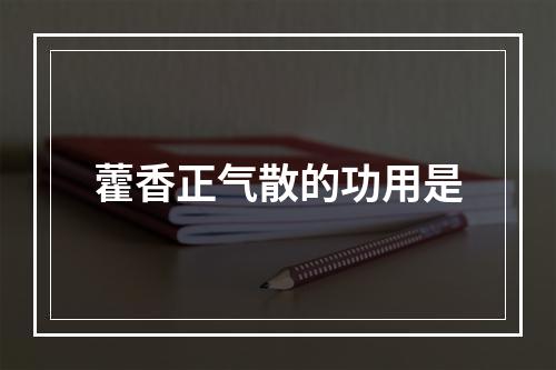 藿香正气散的功用是