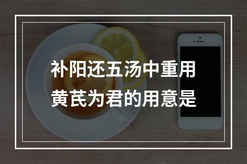 补阳还五汤中重用黄芪为君的用意是