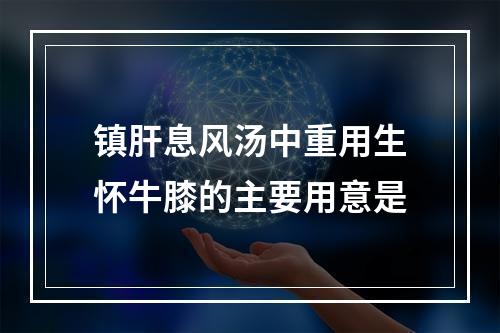 镇肝息风汤中重用生怀牛膝的主要用意是