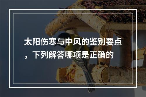 太阳伤寒与中风的鉴别要点，下列解答哪项是正确的