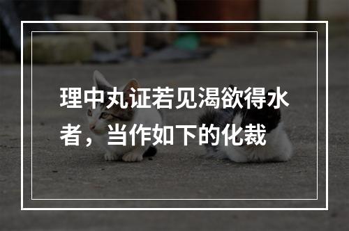 理中丸证若见渴欲得水者，当作如下的化裁