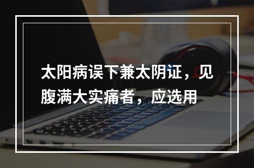 太阳病误下兼太阴证，见腹满大实痛者，应选用