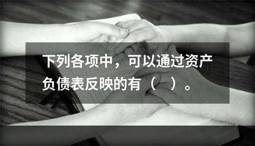 下列各项中，可以通过资产负债表反映的有（　）。