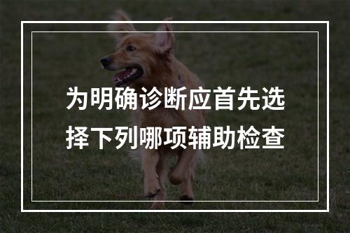 为明确诊断应首先选择下列哪项辅助检查