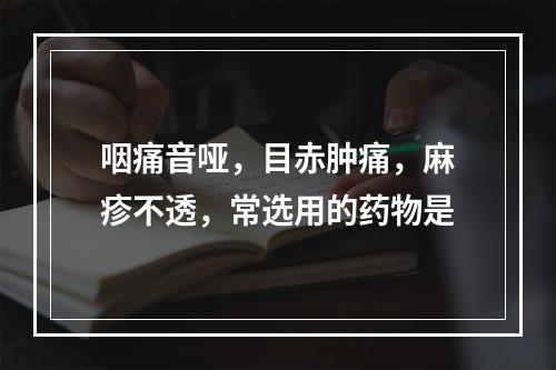 咽痛音哑，目赤肿痛，麻疹不透，常选用的药物是