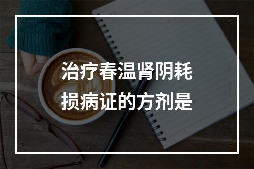 治疗春温肾阴耗损病证的方剂是