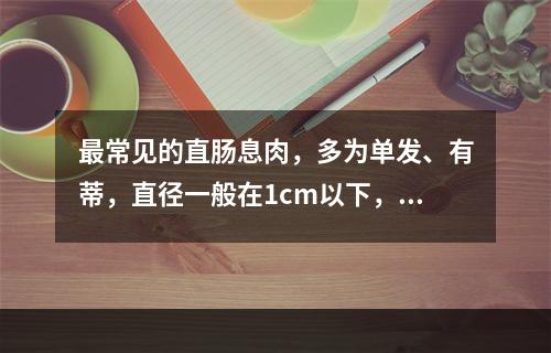 最常见的直肠息肉，多为单发、有蒂，直径一般在1cm以下，很少