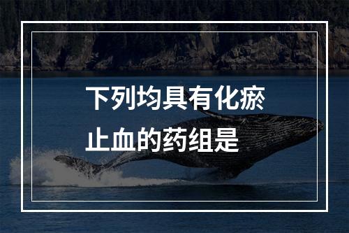 下列均具有化瘀止血的药组是