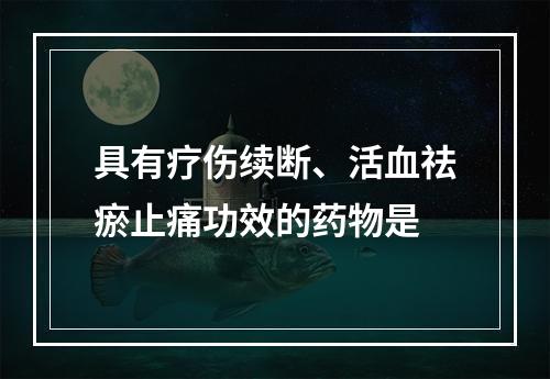 具有疗伤续断、活血祛瘀止痛功效的药物是