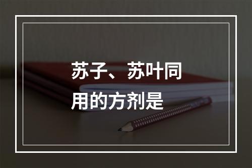 苏子、苏叶同用的方剂是