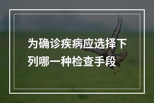 为确诊疾病应选择下列哪一种检查手段