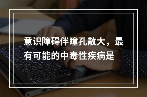 意识障碍伴瞳孔散大，最有可能的中毒性疾病是